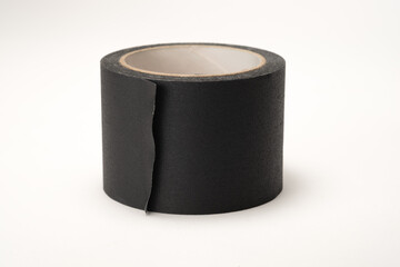 Close up of a roll of Gaffer Tape Isolated on a White Background
