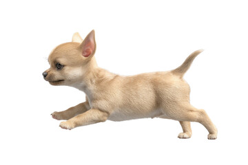 Cute puppy in running pose transparent background