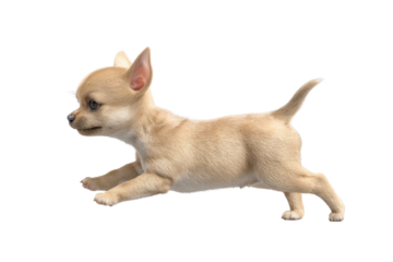 Cute puppy in running pose transparent background