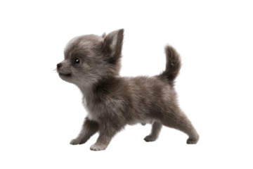 Cute puppy in running pose transparent background