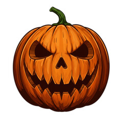 Halloween 3D cartoon jack o lantern on transparent background