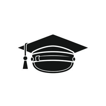 Black graduation cap with a tassel, a symbol of academic achievement and education.