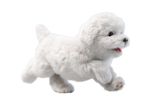 Cute puppy in running pose transparent background