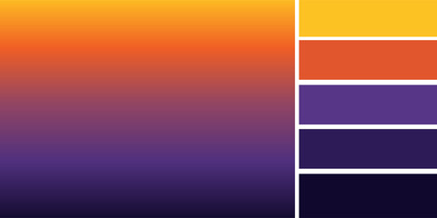 Smooth night to early morning color transition gradient background with palettes, vector design © Abd Syukur