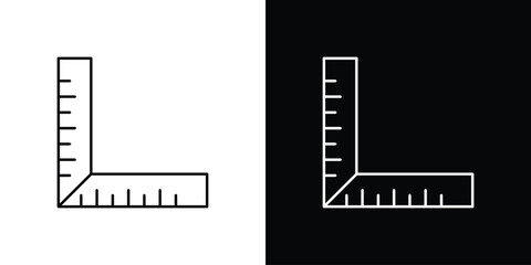Ruler combined icon symbols. Simple pictograms for web sites and mobile app