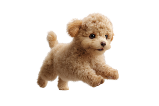 Cute puppy in running pose transparent background