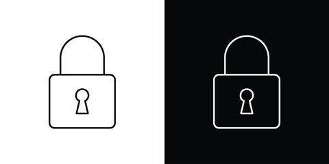 Lock icon symbols. Simple pictograms for web sites and mobile app