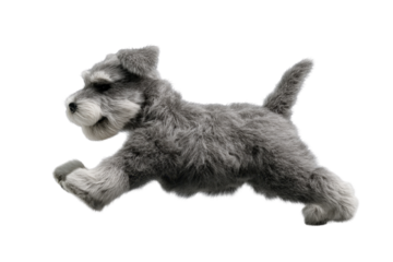 Cute puppy in running pose transparent background