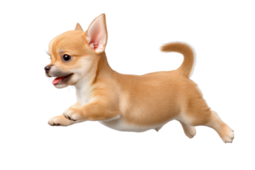 Cute puppy in running pose transparent background