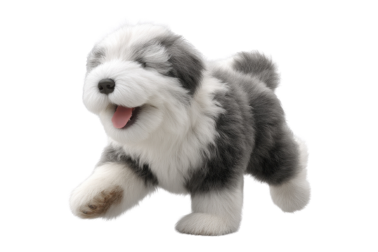 Cute puppy in running pose transparent background