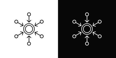 Centralized icon symbols. Simple pictograms for web sites and mobile app