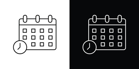 Calendar clock icon symbols. Simple pictograms for web sites and mobile app © Witty