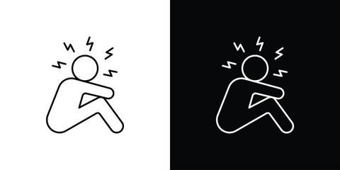 Anxiety or stress icon symbols. Simple pictograms for web sites and mobile app