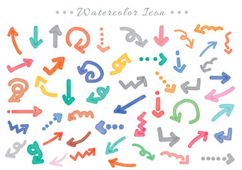 カラフルな矢印のアイコンセット