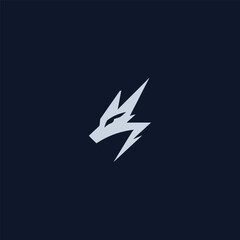 Lightning wolf abstract minimalist silhouette logo design.   © Leyde