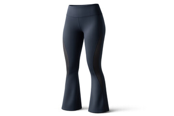 Blue yoga pants with transparent background showcasing sporty design