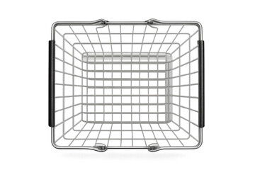Empty Shopping Basket from Above on Transparent Background