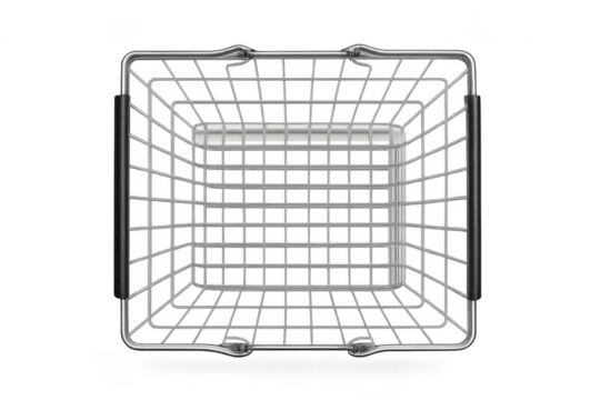 Empty Shopping Basket from Above on Transparent Background - Powered by Adobe