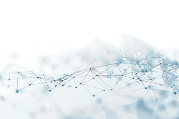 白背景に浮かぶ抽象的なデジタルネットワークライン構成