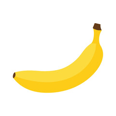 A single, ripe banana, with a yellow peel, ready to be eaten as a healthy snack.
