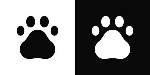 Paw icon collection flat style - stock vector.