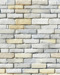 Obraz premium White and beige brick wall texture, outdoor, sunny day, background blurred. Use design, construction