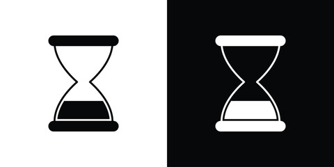 Hourglass end icon collection flat style - stock vector.