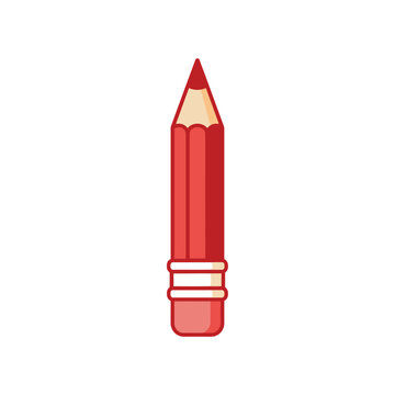 A detailed illustration of a red pencil, perfect for drawing and writing on paper.