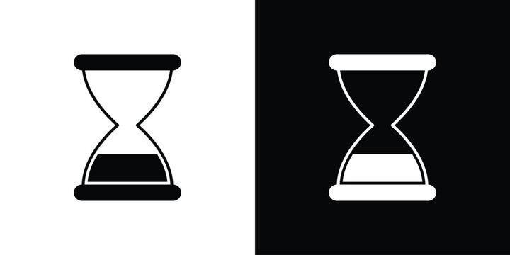 Hourglass end icon collection flat style - stock vector.