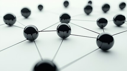 Black spheres network connection technology