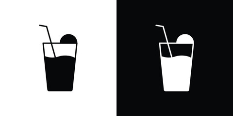 Drink icon collection flat style - stock vector.