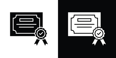 Diploma icon collection flat style - stock vector.