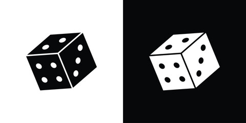 Dice icon collection flat style - stock vector.