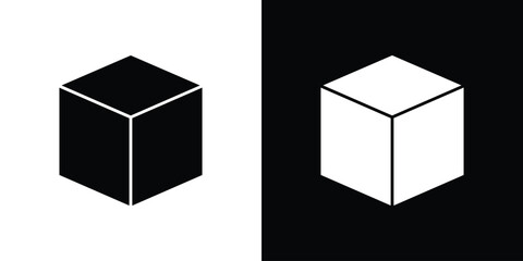 Cube icon collection flat style - stock vector.