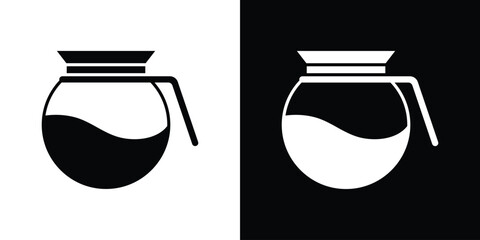 Coffee pot icon collection flat style - stock vector.