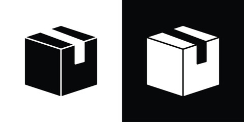 Box icon collection flat style - stock vector.