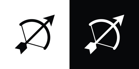 Bow arrow icon collection flat style - stock vector.