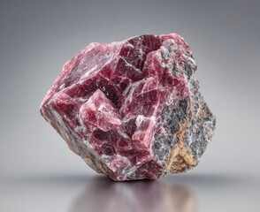 Fototapeta premium Rough, reddish-pink mineral specimen