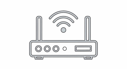 Vector illustration icon of a Wi-Fi router for internet connection