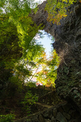 日本の風景・秋　香川県小豆島　紅葉の寒霞渓　石門（裏八景）
