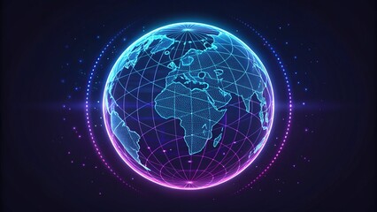 Stunning earth globe design glowing with digital connection network data in cyberspace