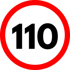 Speed Limit 110 Sign Vector