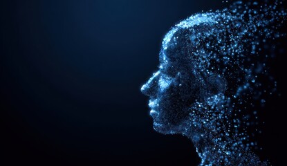 Abstract digital profile portrait