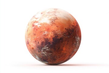 Isolated Mars planet, showing surface details