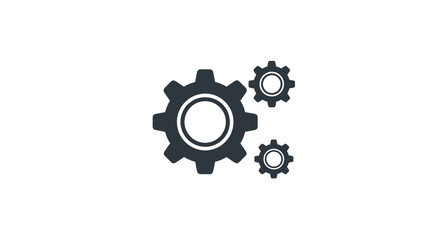 Cogwheel gears icon vector graphic symbolizing system integration, progress, and mechanical engineering process work