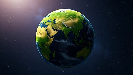 Fototapeta premium Earth globe floating in starry space, representing our planet's beauty and vastness.