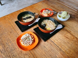Japanese Cuisine Set: Ramen, Okonomiyaki, and Matcha Ice Cream