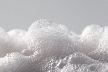 Close-up of a frothy, bubbly white substance