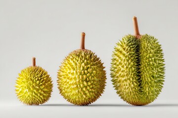 Varieties of Durian Fruits Displayed on a Neutral Background