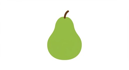 Single ripe green pear subtly illuminated minimal illustration. AI Generated